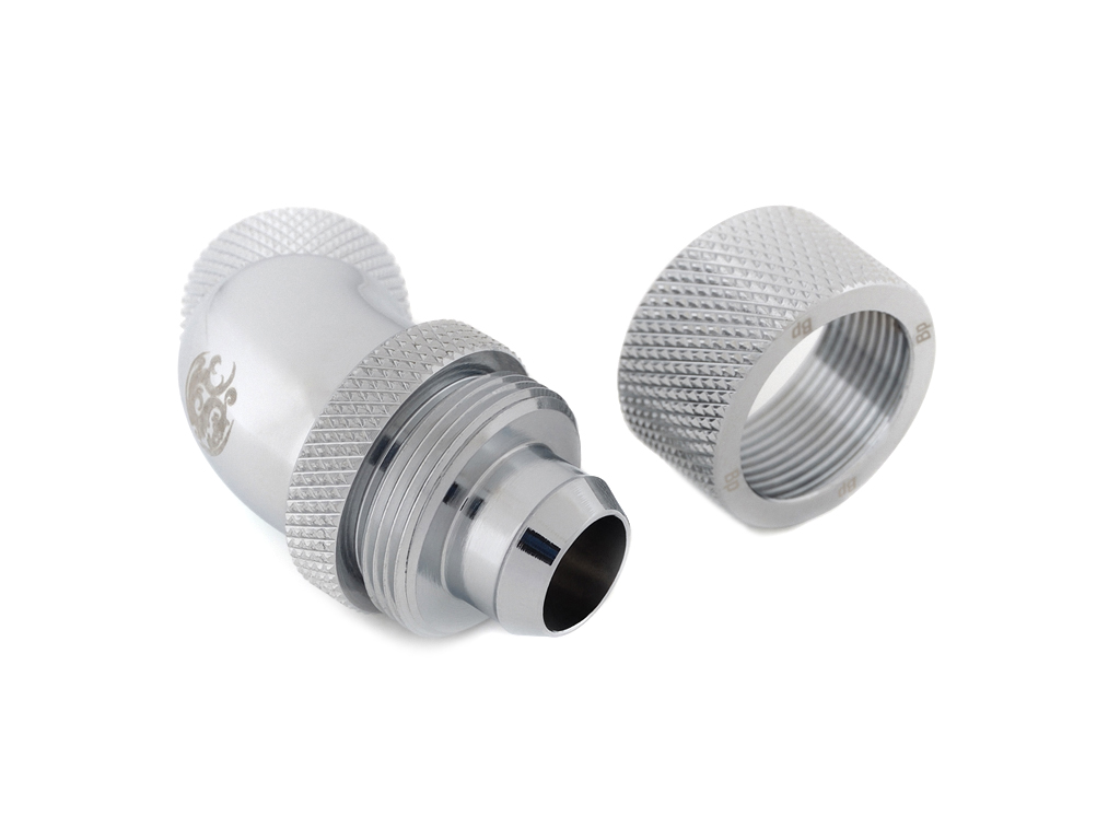 G1/4" Silver Shining Dual Rotary 45-Degree Compression Fitting CC3 V2 For ID 3/8" OD 5/8" Tube