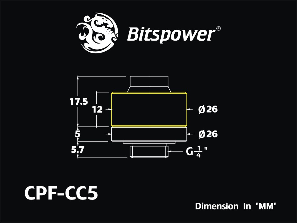 Bitspower Sparkle Compression Fitting CC5 For ID 1/2