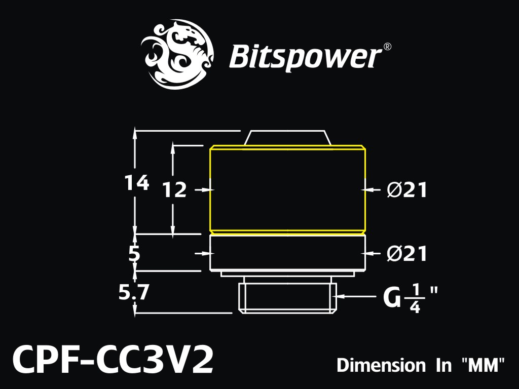 G1/4" Carbon Black Compression Fitting CC3 V2 For ID 3/8" OD 5/8" Tube