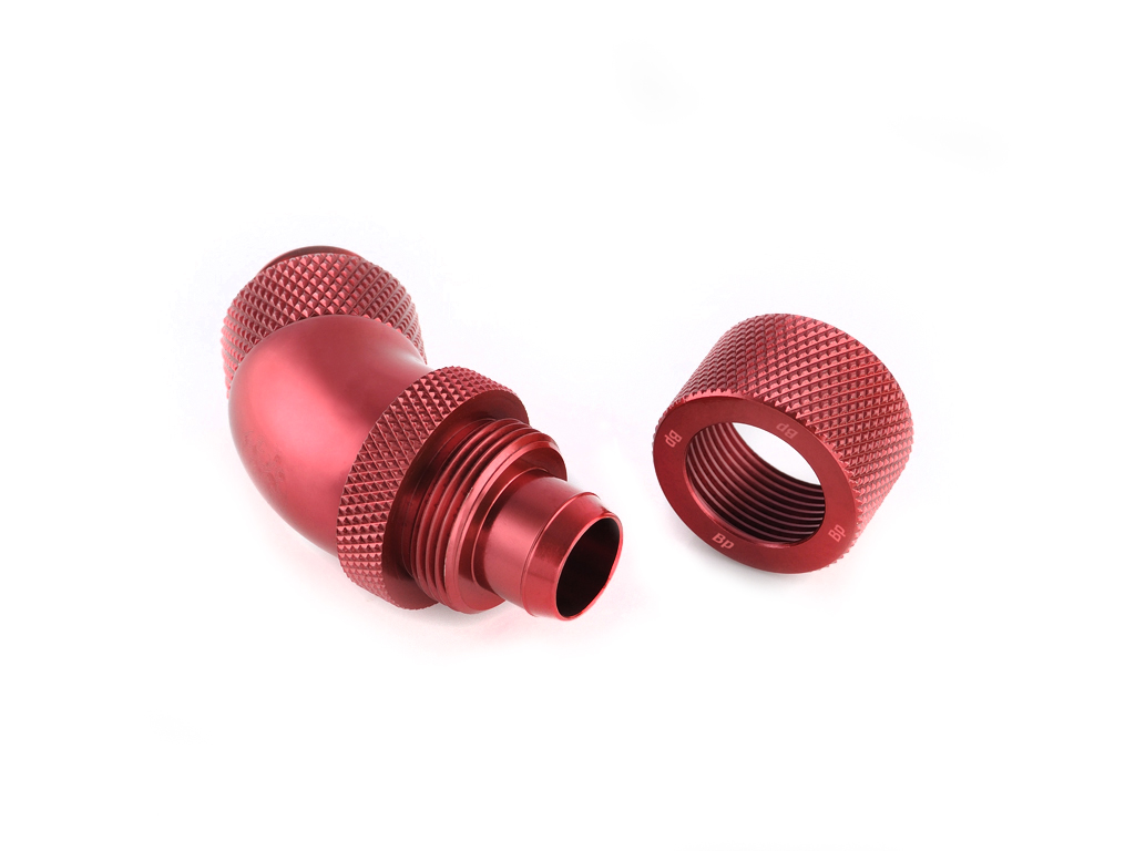 G1/4" Deep Blood Red Dual Rotary 45-Degree Compression Fitting CC2 V2 For ID 3/8" OD 1/2" Tube
