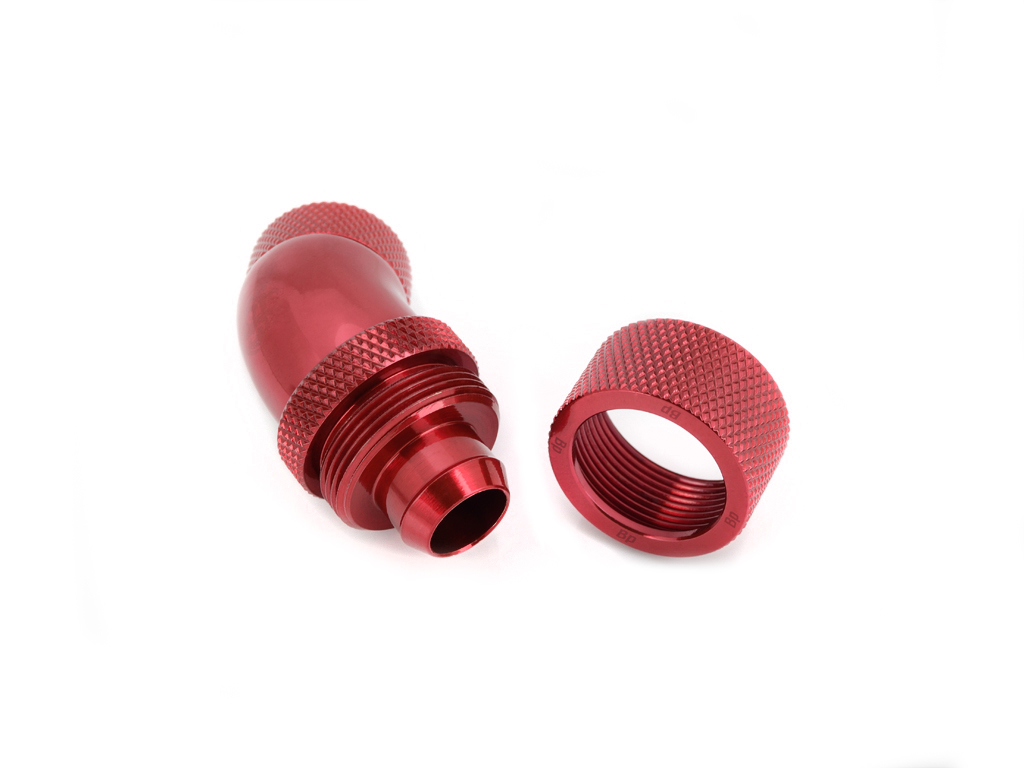 G1/4" Deep Blood Red Dual Rotary 45-Degree Compression Fitting CC3 V2 For ID 3/8" OD 5/8" Tube