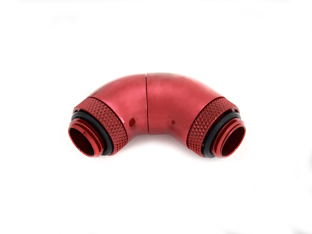 Deep Blood Red Triple Rotary Mini Snake-Style Dual G1/4" Adapter