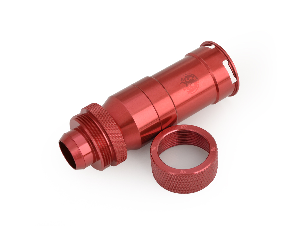 Bitspower Deep Blood Red Quick-Disconnected Female With Rotary Compression Fitting CC5 For ID 1/2