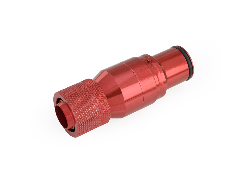 Bitspower Deep Blood Red Quick-Disconnected Female With Rotary Compression Fitting CC6 For ID 7/16