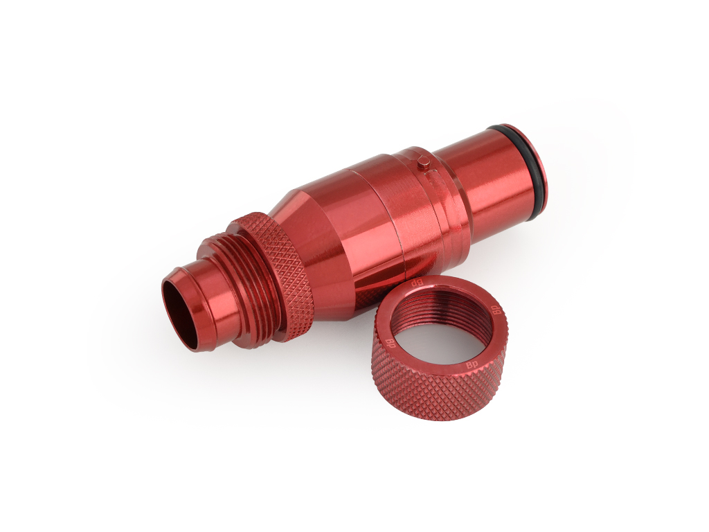 Bitspower Deep Blood Red Quick-Disconnected Male With Rotary Compression Fitting CC4 For ID 1/2