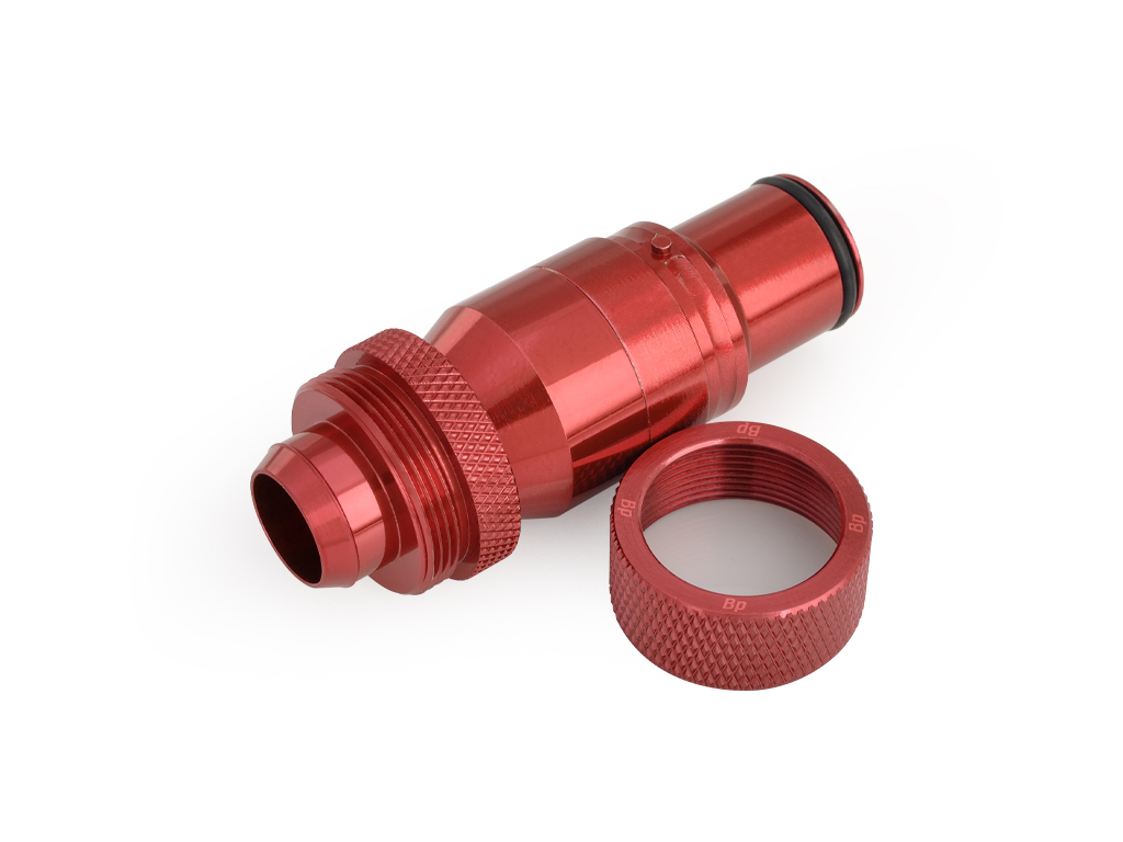 Bitspower Deep Blood Red Quick-Disconnected Male With Rotary Compression Fitting CC5 For ID 1/2