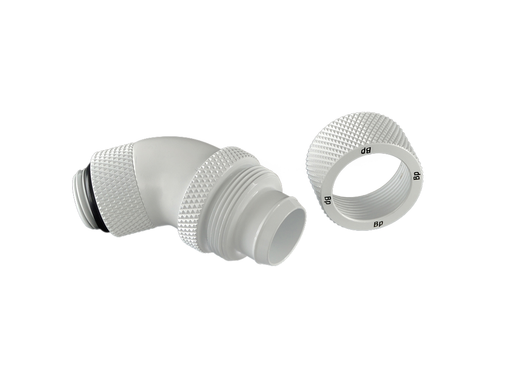 G1/4" Deluxe White Dual Rotary 45-Degree Compression Fitting CC4 V2 For ID 1/2" OD 5/8" Tube