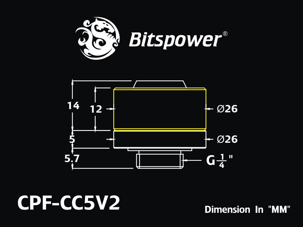 G1/4" Matt Black Compression Fitting CC5 V2 For ID 1/2" OD 3/4" Tube