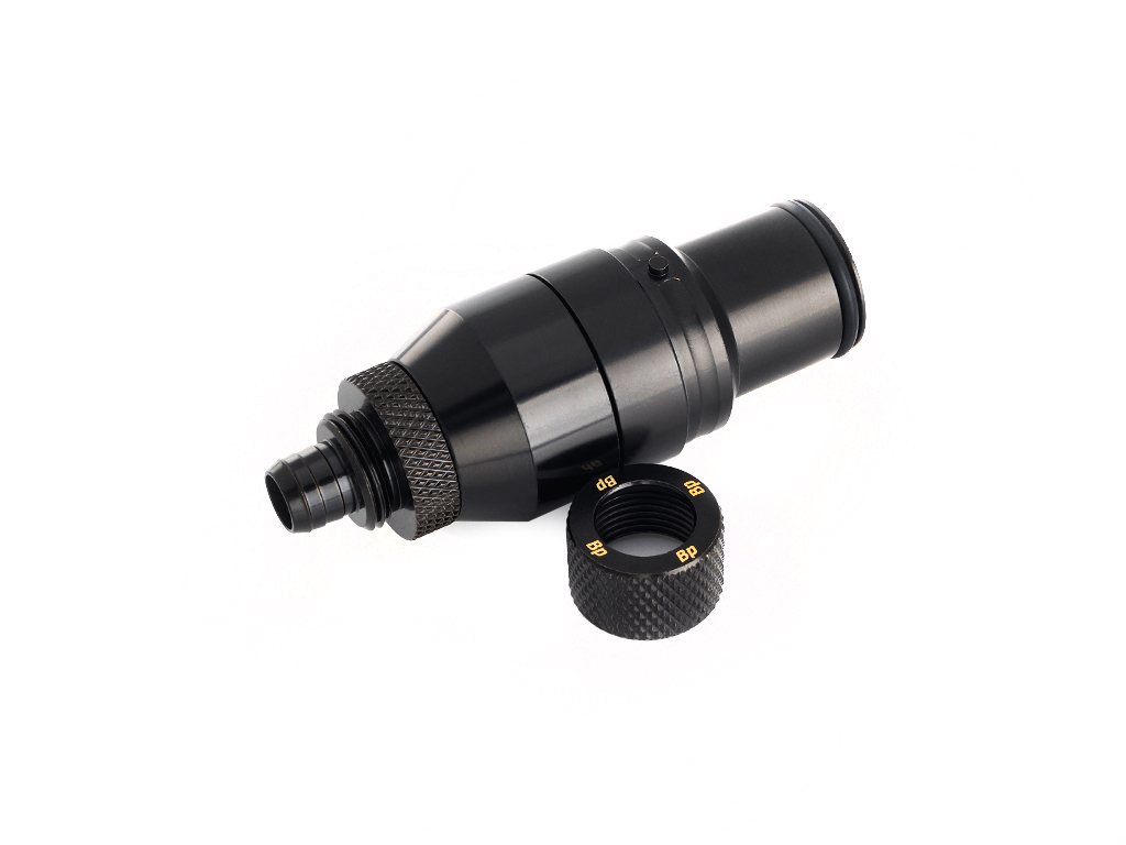 Bitspower Matt Black Quick-Disconnected Male With Rotary Compression Fitting CC1 For ID 1/4
