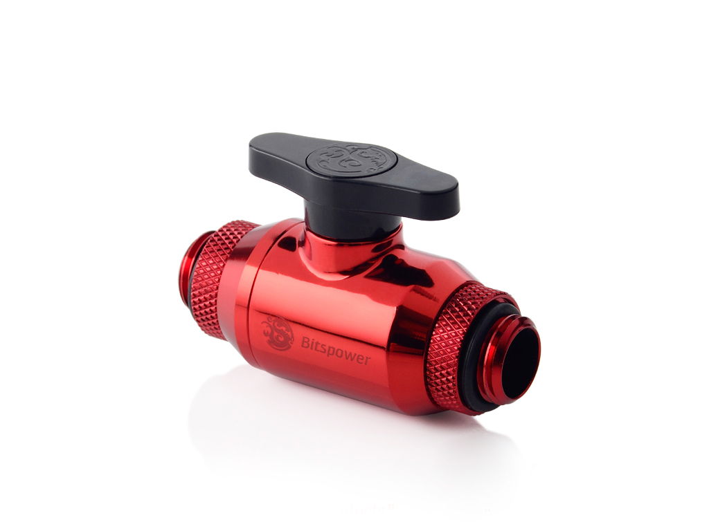 Bitspower Deep Blood Red Dual Rotary Mini Valve With G1/4" Extender