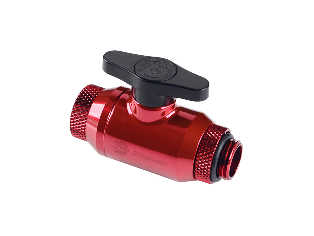 Bitspower Deep Blood Red Mini Valve Rotary G1/4"& Inner G14"With Black Handle