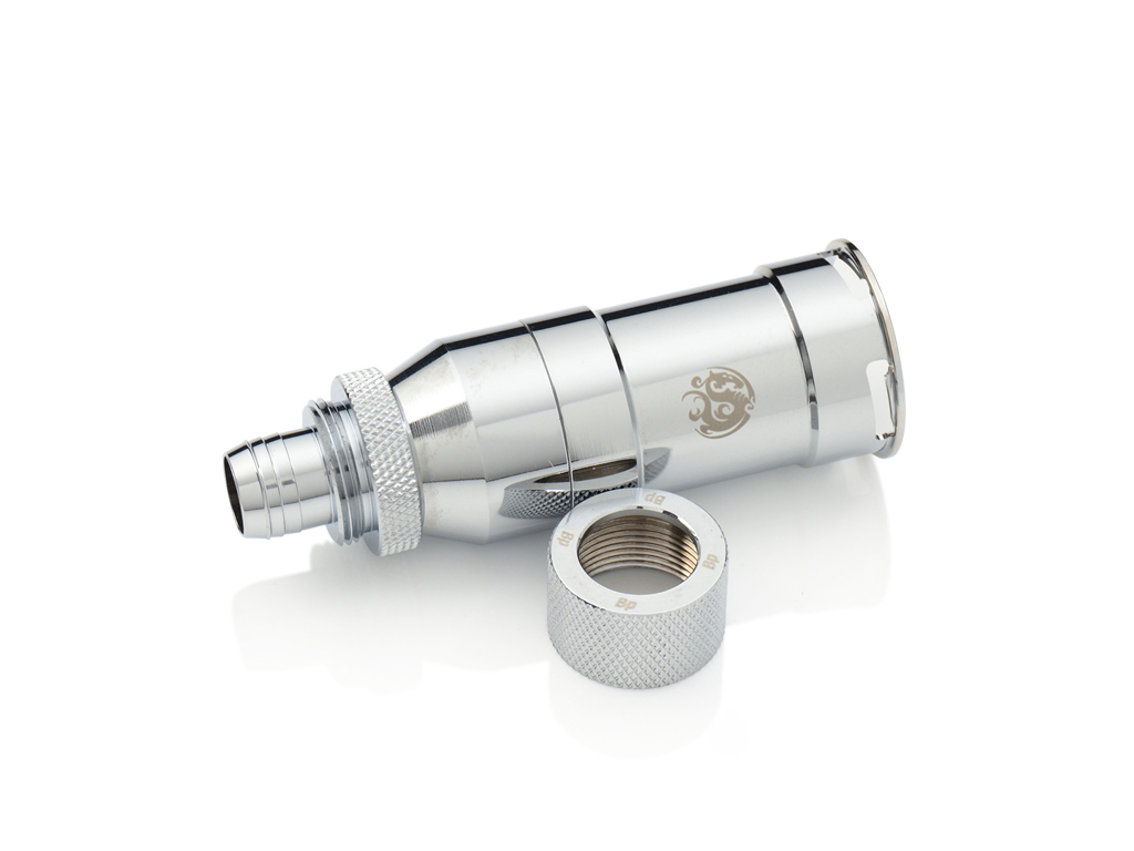 Bitspower Silver Shining Quick-Disconnected Female With Rotary Compression Fitting CC2 For ID 3/8" OD 1/2" Tube