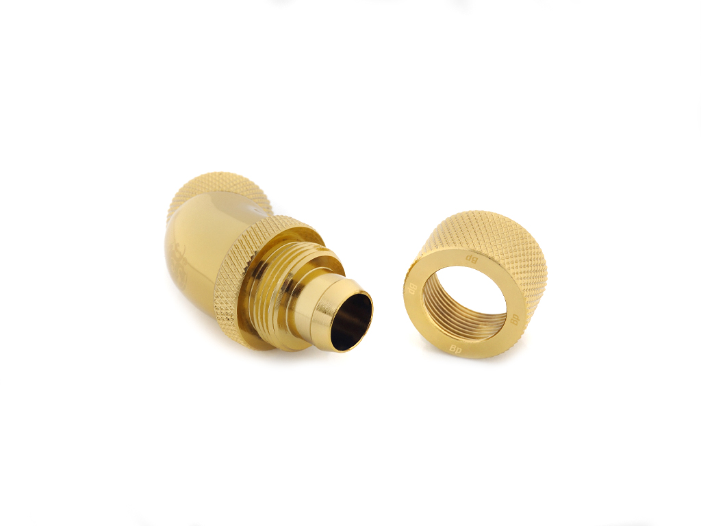 G1/4" True Brass Dual Rotary 45-Degree Compression Fitting CC2 V2 For ID 3/8" OD 1/2" Tube