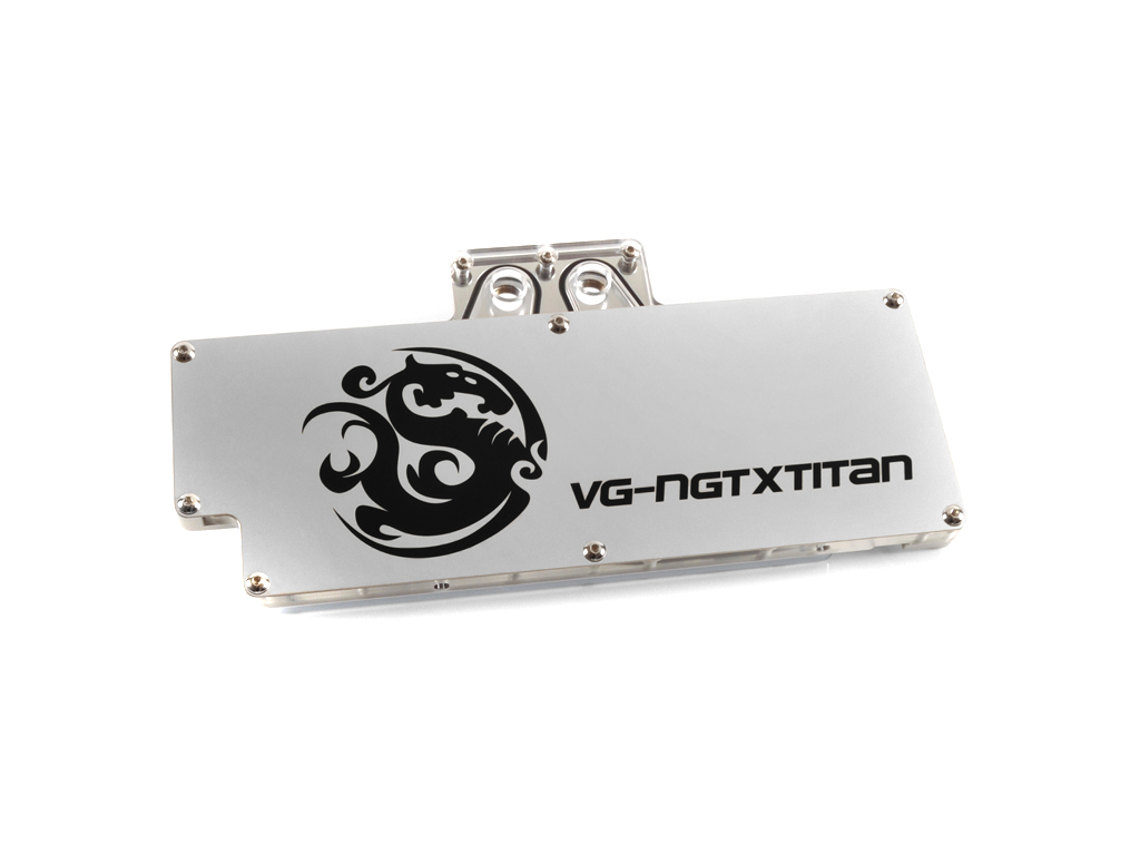 Bitspower VG-NGTXTITAN Nickel Plated Acrylic Top With Panel(Clear/Silver)