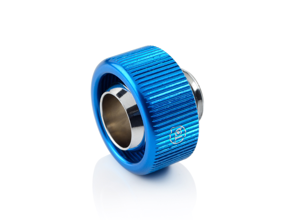 Bitspower G1/4" Compression Fitting For Soft Tubing - ID 1/2" OD 3/4" (Blue) (2 PCS )