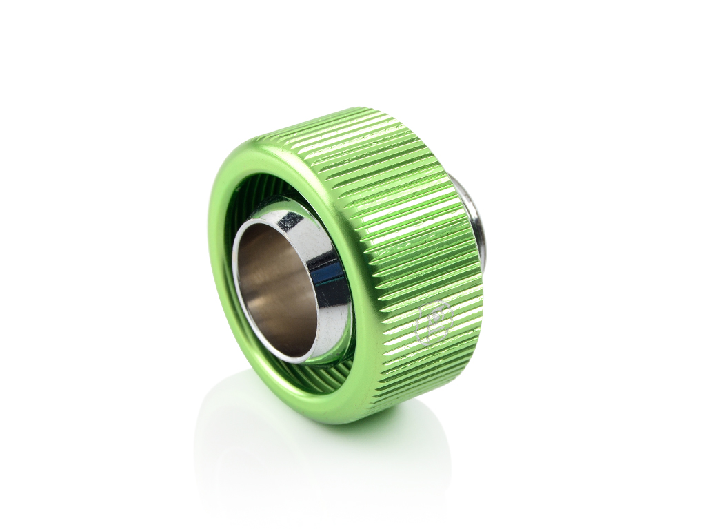 Bitspower G1/4" Compression Fitting For Soft Tubing - ID 1/2" OD 3/4" (Green) (2 PCS )