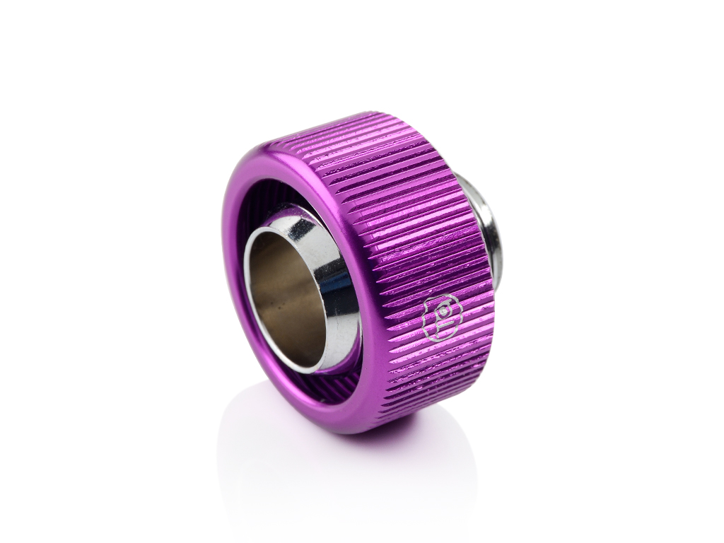 Bitspower G1/4" Compression Fitting For Soft Tubing - ID 1/2" OD 3/4" (Purple) (2 PCS )