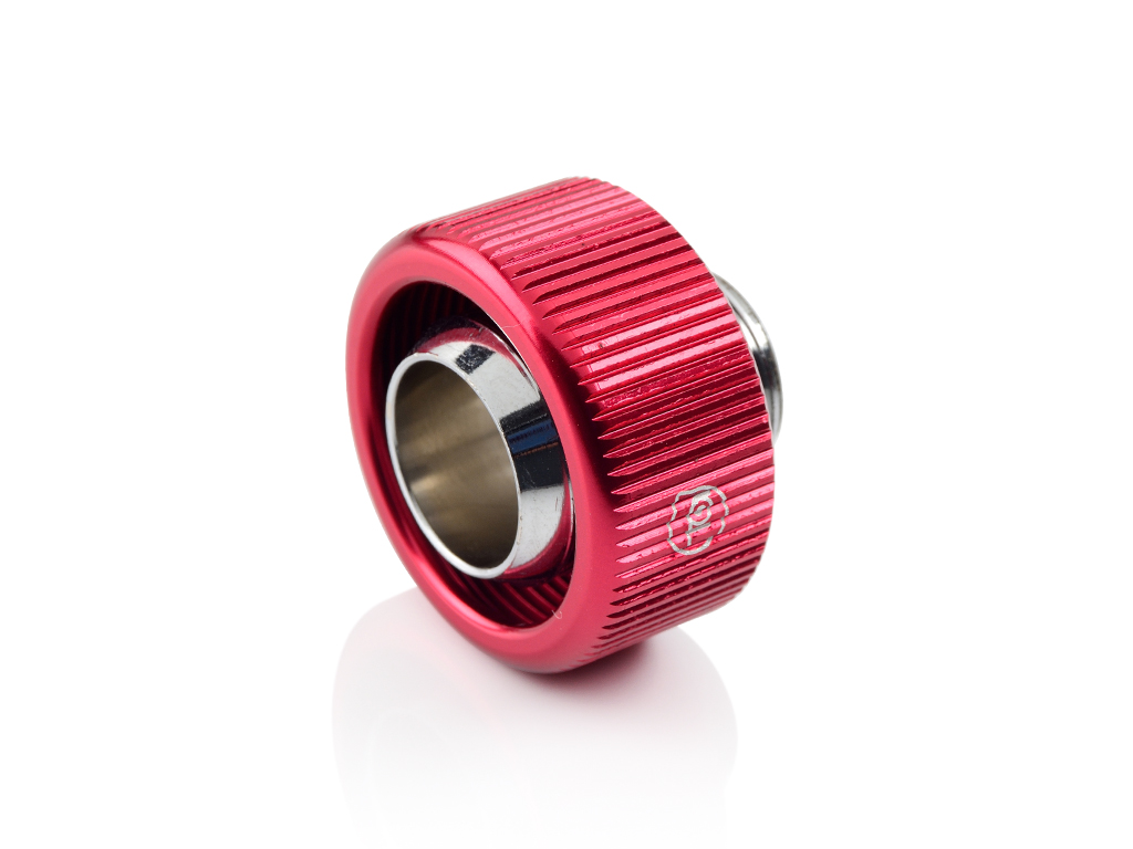 Bitspower G1/4" Compression Fitting For Soft Tubing - ID 1/2" OD 3/4" (Red) (2 PCS )