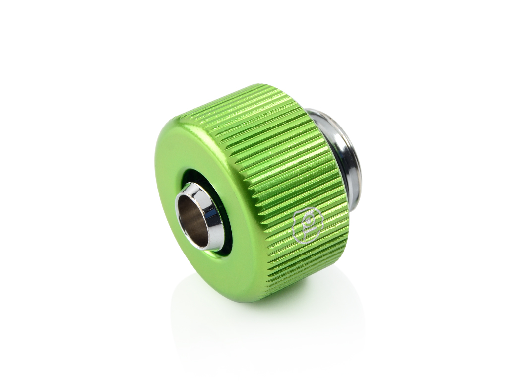 Bitspower G1/4" Compression Fitting For Soft Tubing - ID 1/4" OD 3/8" (Green) (2 PCS )