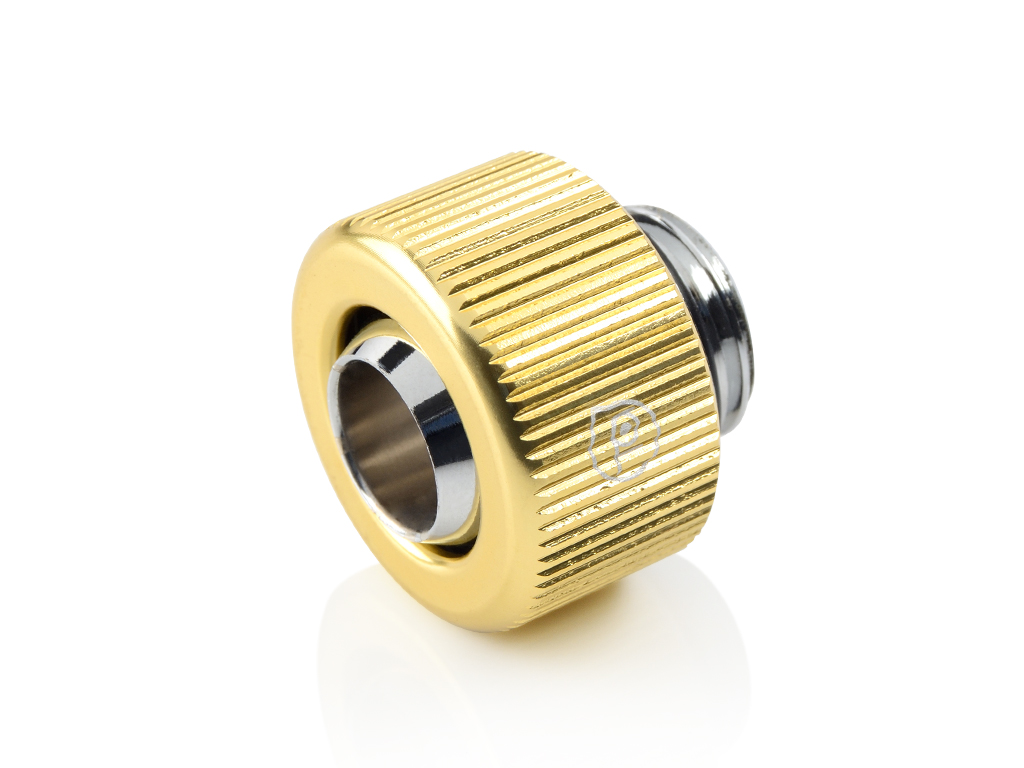 Bitspower G1/4" Compression Fitting For Soft Tubing - ID 3/8" OD 1/2" (Golden) (2 PCS )