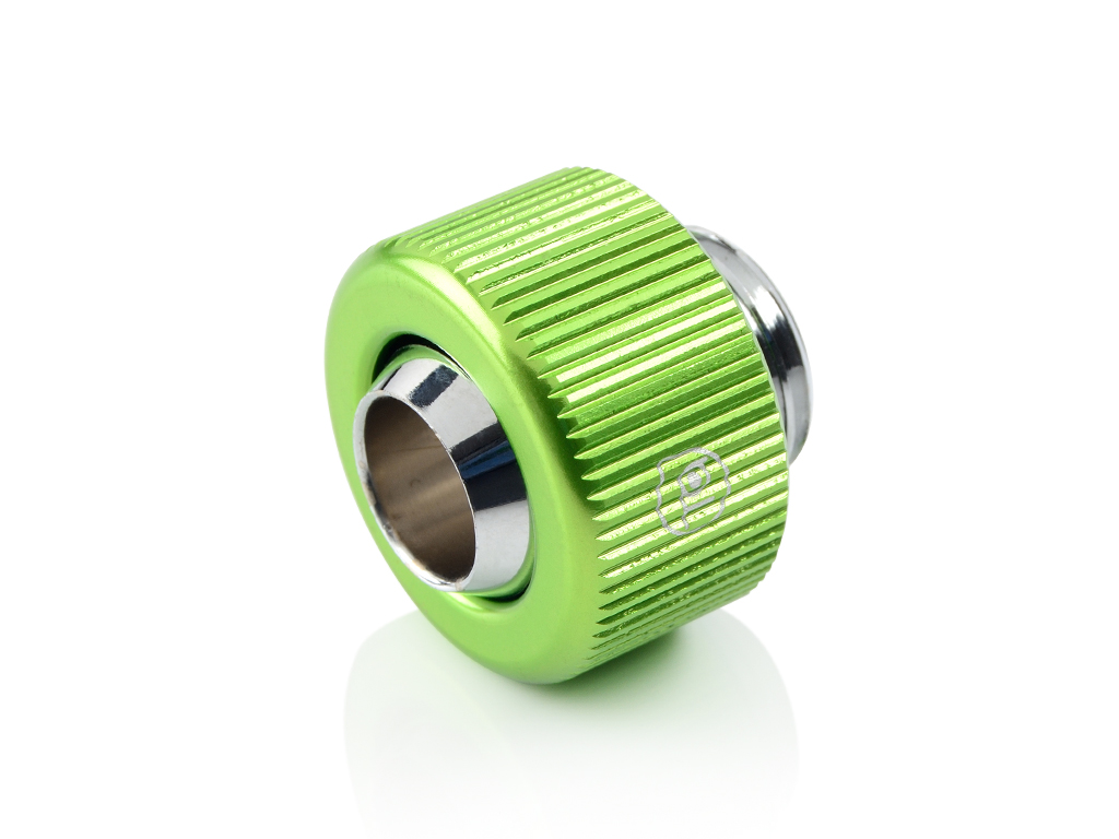 Bitspower G1/4" Compression Fitting For Soft Tubing - ID 3/8" OD 1/2" (Green) (2 PCS )