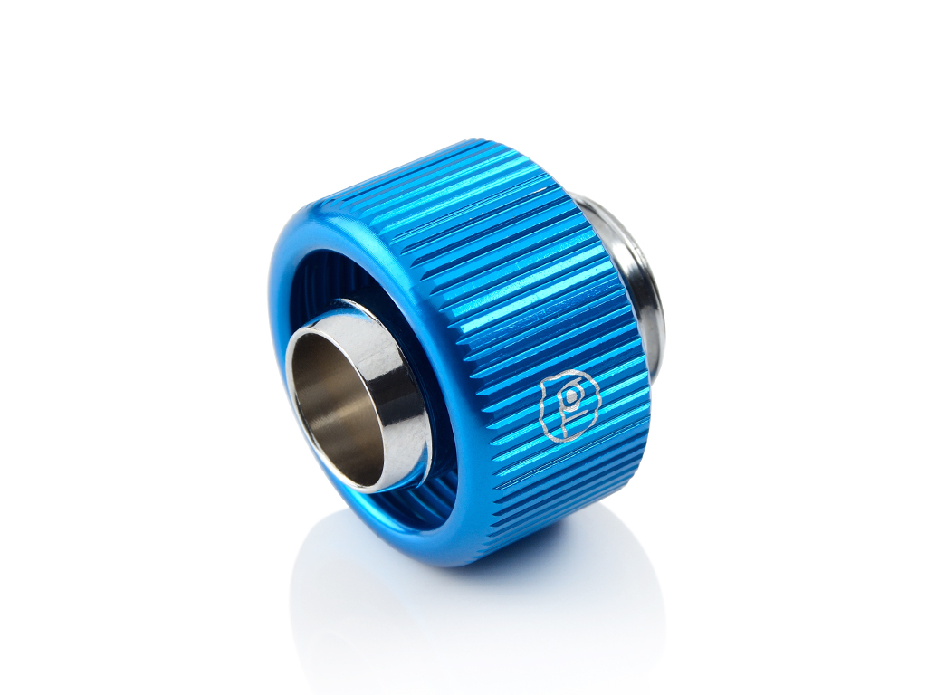 Bitspower G1/4" Compression Fitting For Soft Tubing - ID 3/8" OD 5/8" (Blue) (2 PCS )