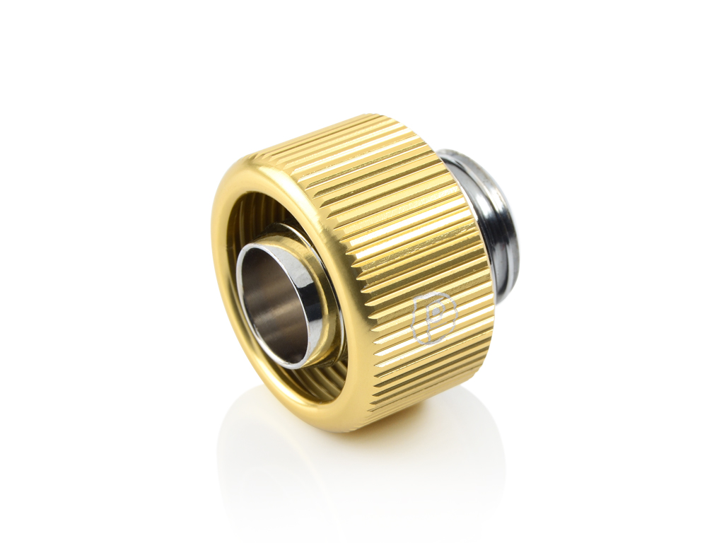 Bitspower G1/4" Compression Fitting For Soft Tubing - ID 3/8" OD 5/8" (Golden) (2 PCS )