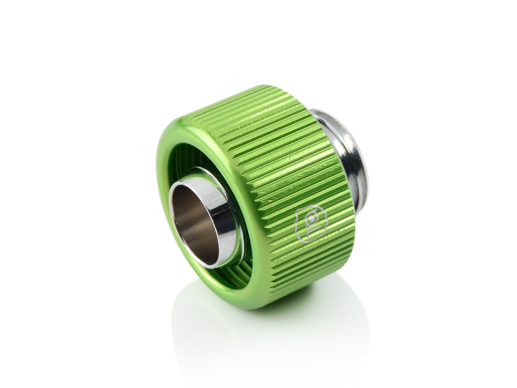 Bitspower G1/4" Compression Fitting For Soft Tubing - ID 3/8" OD 5/8" (Green) (2 PCS )