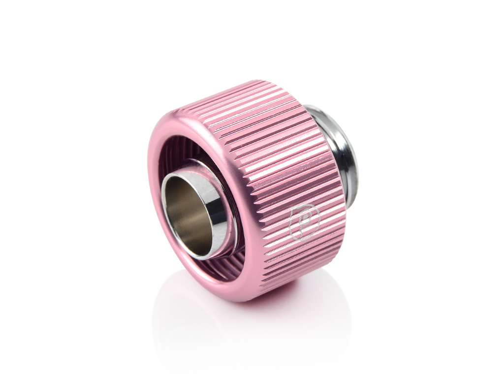 Bitspower G1/4" Compression Fitting For Soft Tubing - ID 3/8" OD 5/8" (Pink) (2 PCS )