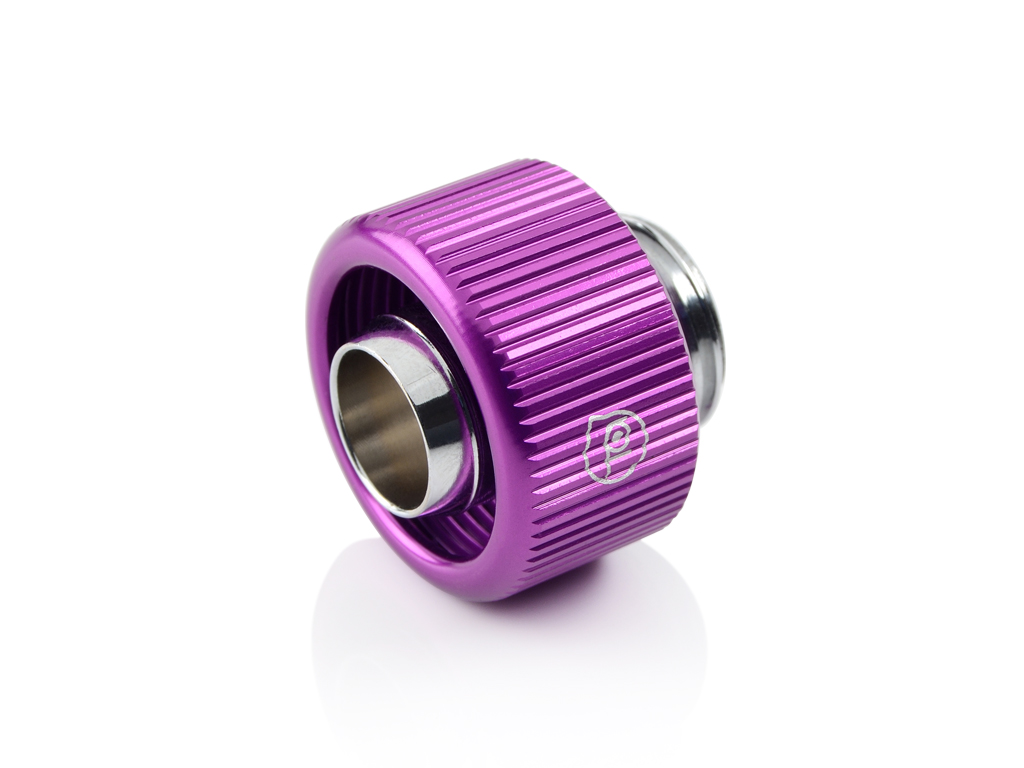 Bitspower G1/4" Compression Fitting For Soft Tubing - ID 3/8" OD 5/8" (Purple) (2 PCS )