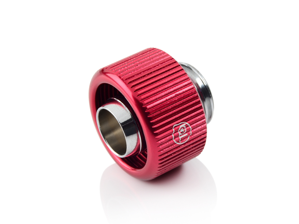 Bitspower G1/4" Compression Fitting For Soft Tubing - ID 3/8" OD 5/8" (Red) (2 PCS )