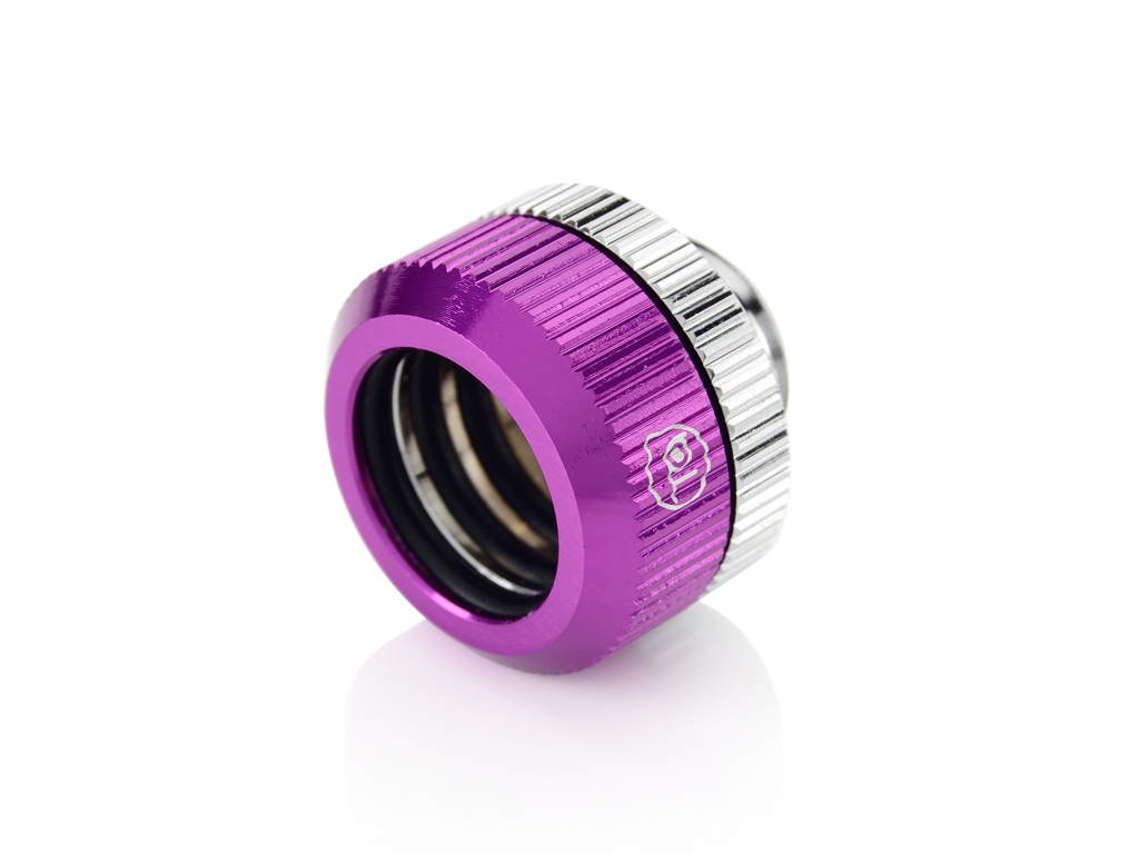 Bitspower Dual O-Ring G1/4" Tighten Fitting For Hard Tubing OD14MM (Purple) (2 PCS )