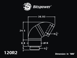 G1/4" Silver Shining Dual Rotary 120-Degree IG1/4" Extender (60X2)