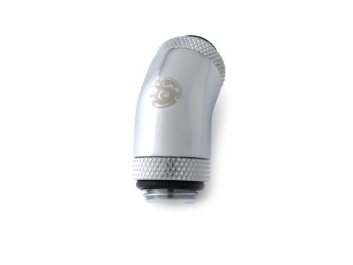 Bitspower Silver Shining 45-Degree With Dual Rotary G1/4