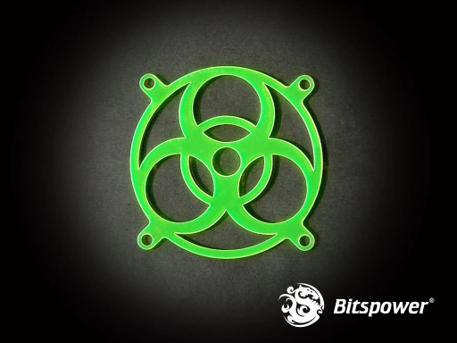 80MM LASER CUT UV-Reactive FAN Grill Biohazard