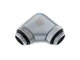Bitspower Silver Shining 90-Degree With Dual Rotary G1/4" Extender