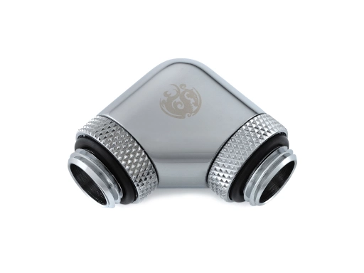 Bitspower Silver Shining 90-Degree With Dual Rotary G1/4