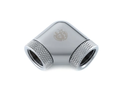 Bitspower Silver Shining 90-Degree With Dual Rotary Inner G1/4" Extender