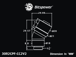 G1/4" Black Sparkle Dual Rotary 30-Degree Compression Fitting CC2 V2 For ID 3/8" OD 1/2" Tube (30X1)