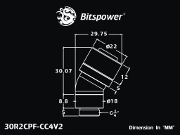 G1/4" Black Sparkle Dual Rotary 30-Degree Compression Fitting CC4 V2 For ID 1/2" OD 5/8" Tube (30X1)