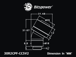G1/4" Black Sparkle Dual Rotary 30-Degree Compression Fitting CC5 V2 For ID 1/2" OD 3/4" Tube (30X1)