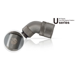 Bitspower G1/4" Black Sparkle Dual Rotary 60-Degree Compression Fitting CC3 Ultimate For ID 3/8" OD 5/8" Tube