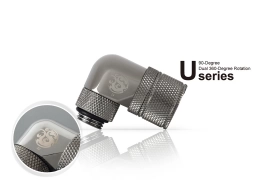 Bitspower G1/4" Black Sparkle Dual Rotary Angle Compression Fitting CC3 Ultimate For ID 3/8" OD 5/8" Tube