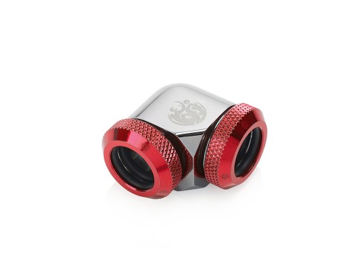 Bitspower Black Sparkle / Deep Blood Red Enhance 90-Degree Dual Multi-Link Adapter For OD 12MM