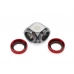 Bitspower Black Sparkle / Deep Blood Red Enhance 90-Degree Dual Multi-Link Adapter For OD 14MM