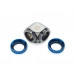 Bitspower Black Sparkle / Royal Blue Enhance 90-Degree Dual Multi-Link Adapter For OD 14MM