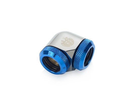 Bitspower Black Sparkle / Royal Blue Enhance 90-Degree Dual Multi-Link Adapter For OD 14MM