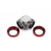 Bitspower Black Sparkle / Deep Blood Red Enhance 90-Degree Dual Multi-Link Adapter For OD 16MM