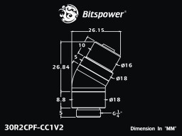 G1/4" Carbon Black Dual Rotary 30-Degree Compression Fitting CC1 V2 For ID 1/4" OD 3/8" Tube (30X1)