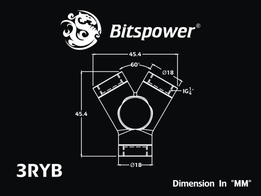 Carbon Black Y-Block With Triple Rotary IG1/4